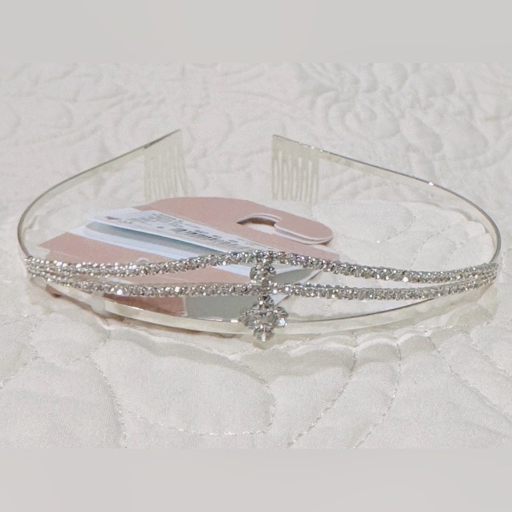 LC Lauren Conrad Celebrate Silver Tone Tiara with Rhinestones